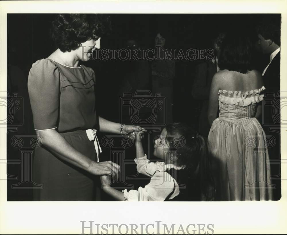 1983 Woman, Child Dance At Governor Mark White Inaugural Ball-Historic Images