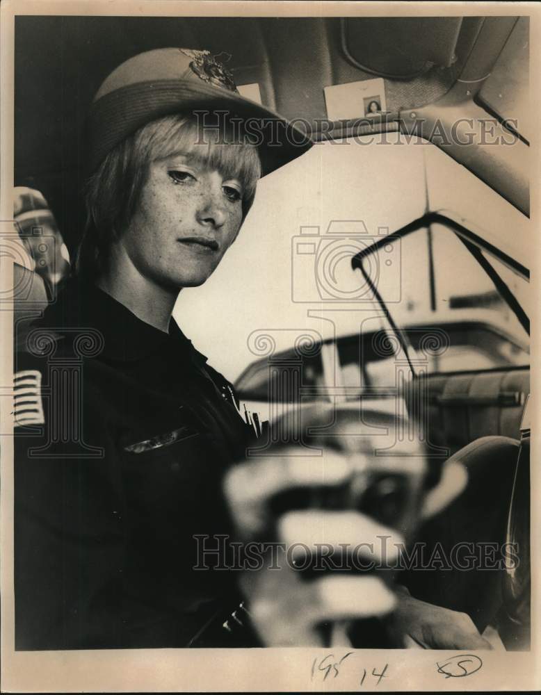 1975 Joyce Wells, San Antonio policewoman in her police car-Historic Images