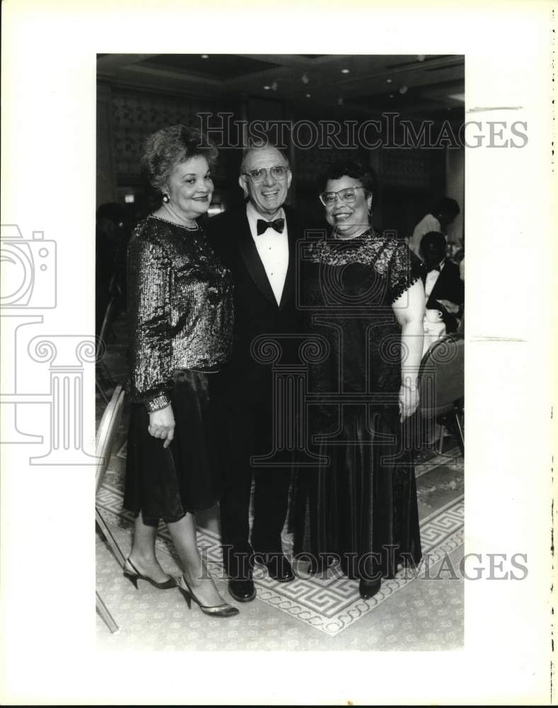 1991 Katie Jones, Howard Gutin & Joe Ann Brown at College Fund Gala-Historic Images