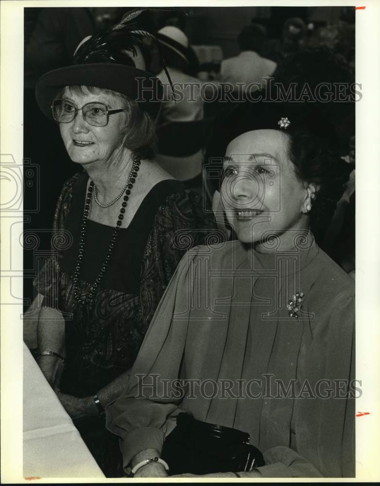 1985 Alice Singleton and Elma Weber at Garden Center Luncheon, Texas-Historic Images