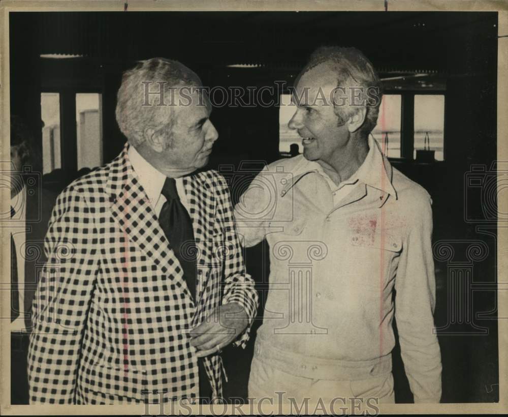 1975 Chester Lauck of radio comedy & Bud Davidson, workers for blind-Historic Images