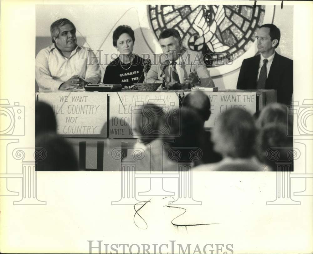 1988 Government officials at Rock Quarry hearing in Helotes, Texas-Historic Images