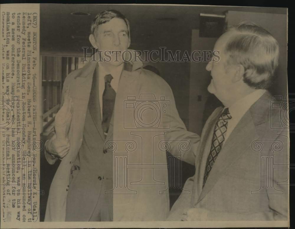 Morris K. Udall with Senator Hubert H. Humphrey, Boston-Historic Images