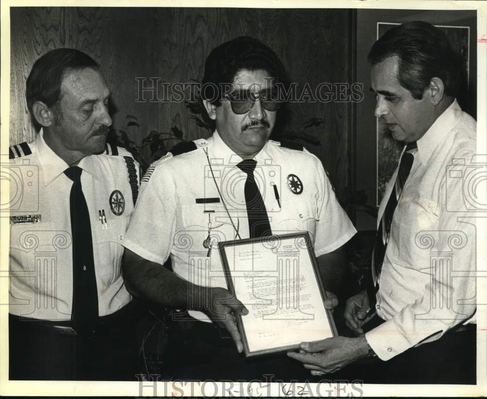 1984 Police officers and ranger at Police Department, Texas-Historic Images