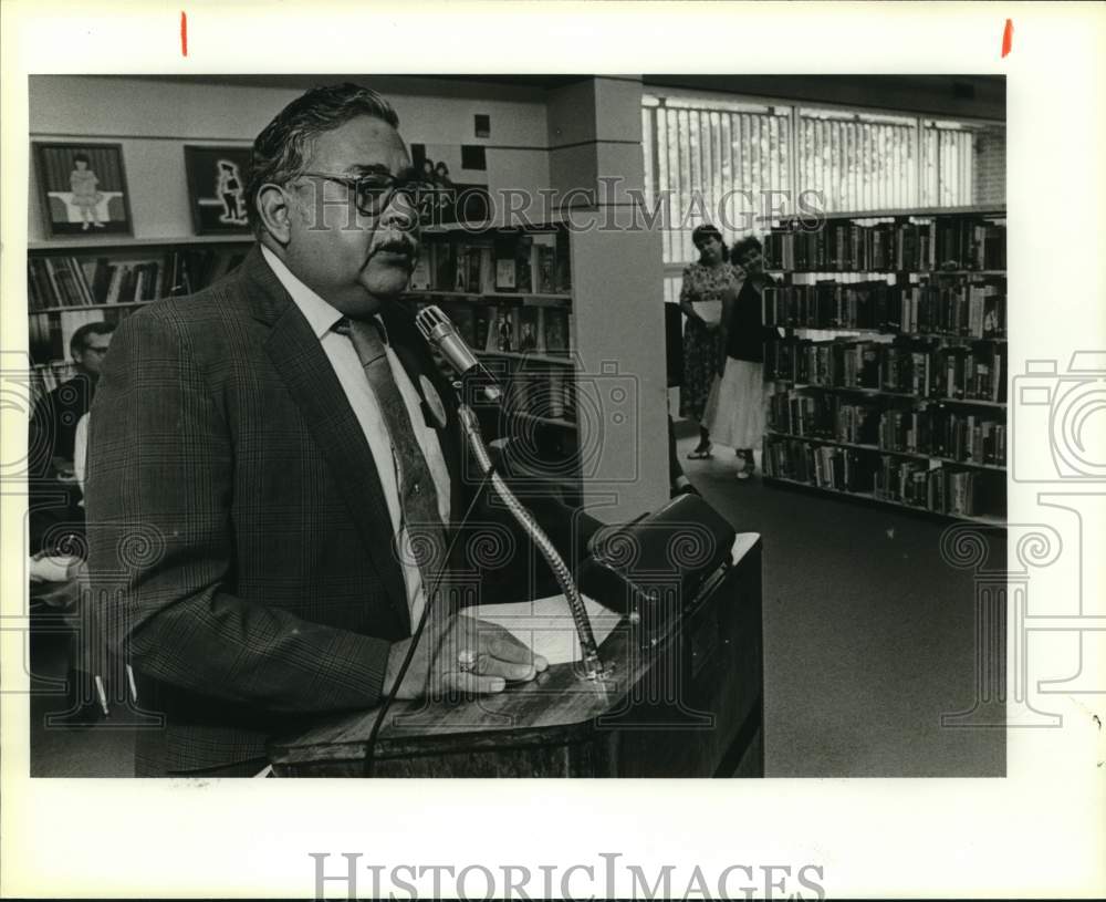 1987 Ed Torres, president of Pan American Library Association, Texas-Historic Images