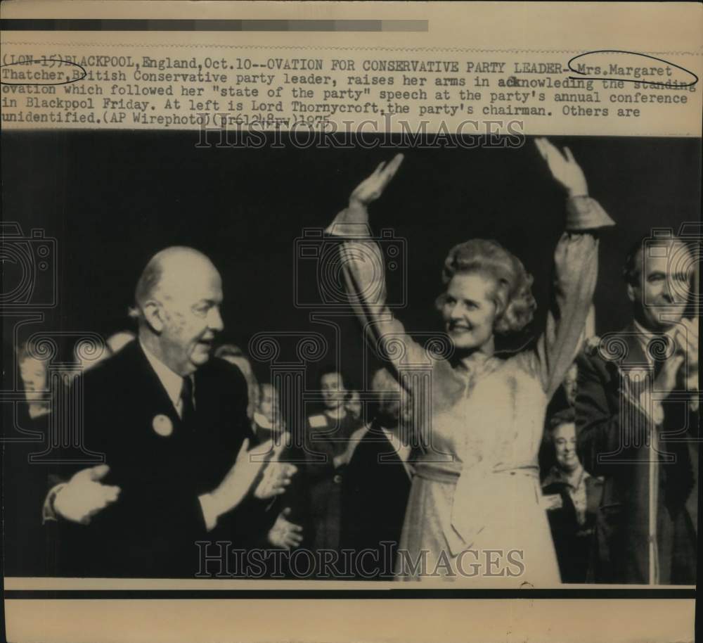 1975 Margaret Thatcher after &quot;State of the party&quot; address in England-Historic Images