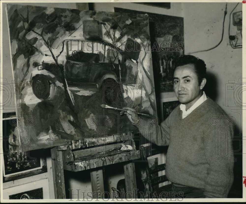 1969 Edmundo Villa, noted artist from Monterrey, Mexico-Historic Images
