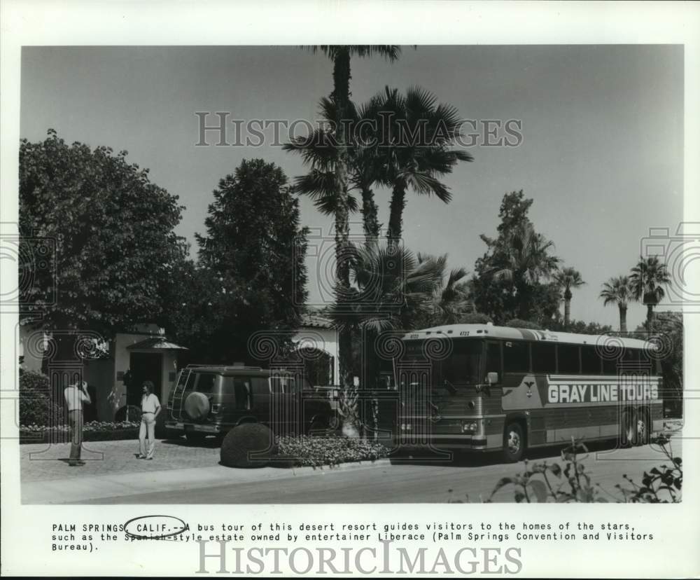 Bus Tour Stops At Estate Owned By Liberace, Palm Springs, California-Historic Images