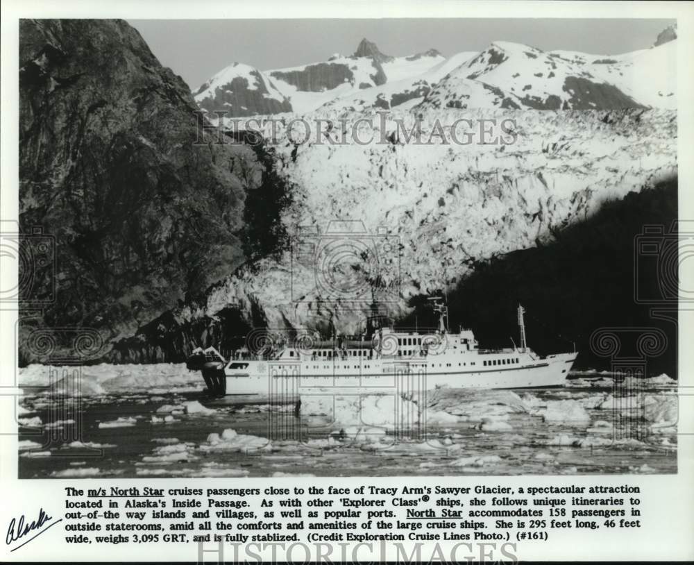 Cruise Ship North Star Nears Sawyer Glacier, Inside Passage, Alaska-Historic Images
