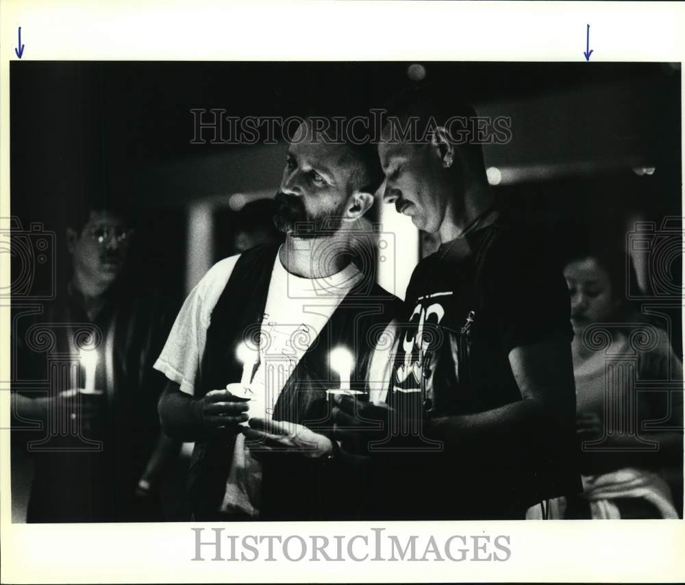 1994 Men At AIDS Candle Light Memorial, San Antonio, Texas-Historic Images