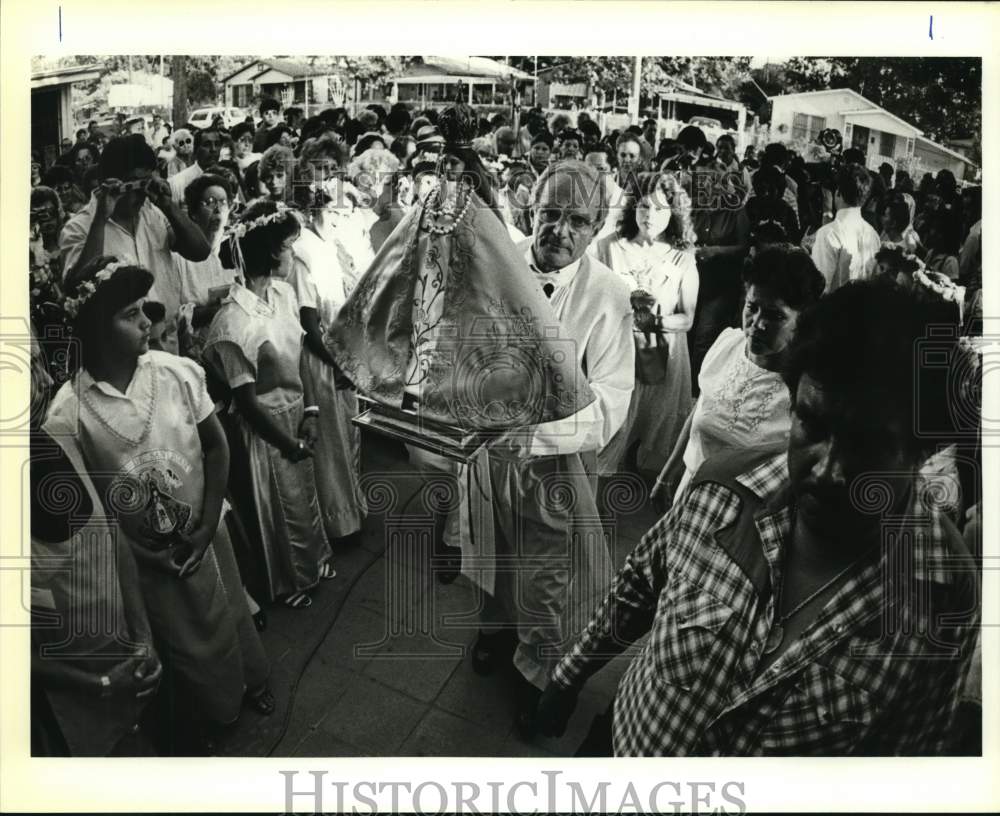 1986 Father Hugo Van der Bussche Leads Procession, San Antonio-Historic Images