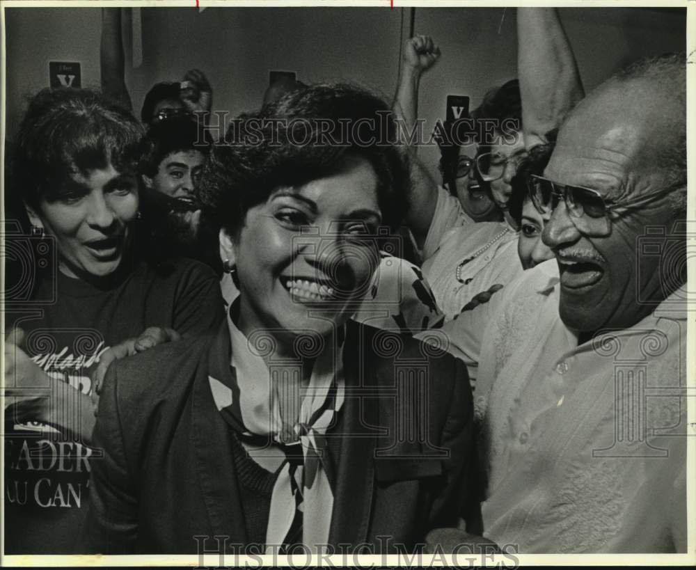 1985 Yolanda Vera celebrating her victory, Texas-Historic Images
