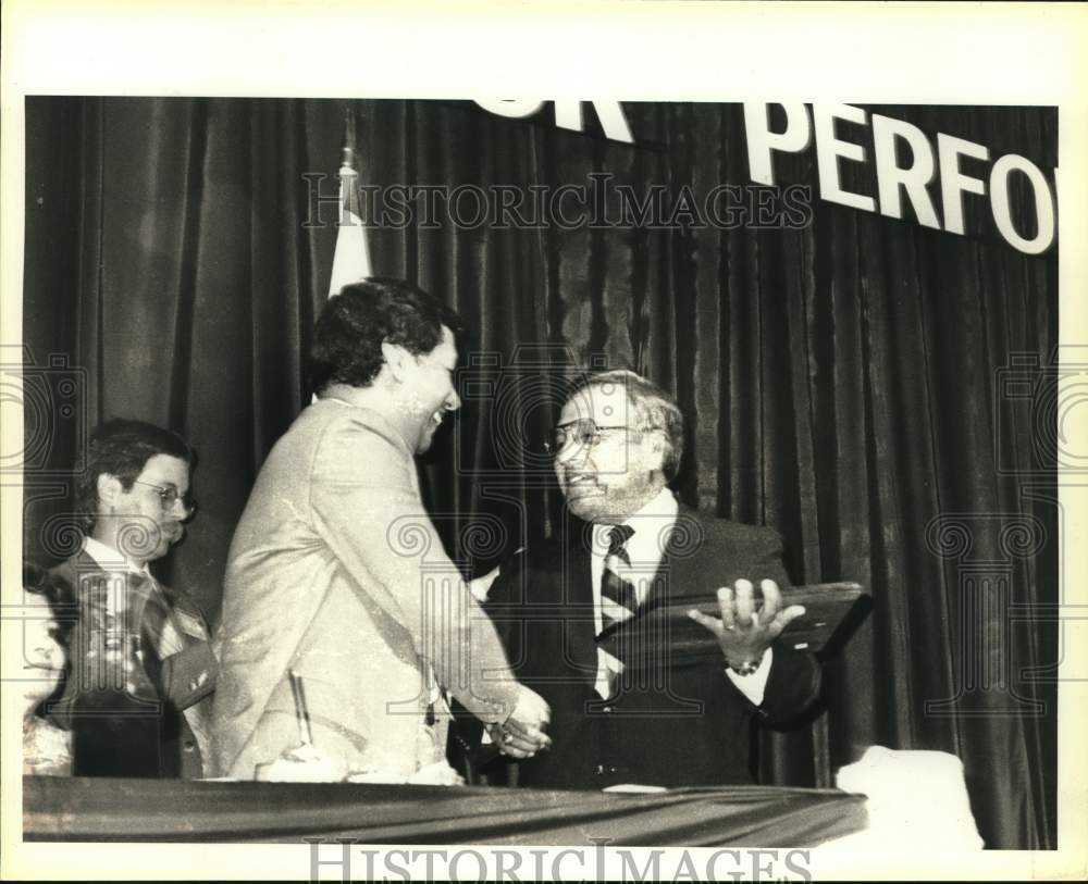 1985 James Vasquez receives Key Communicator Award, Texas-Historic Images