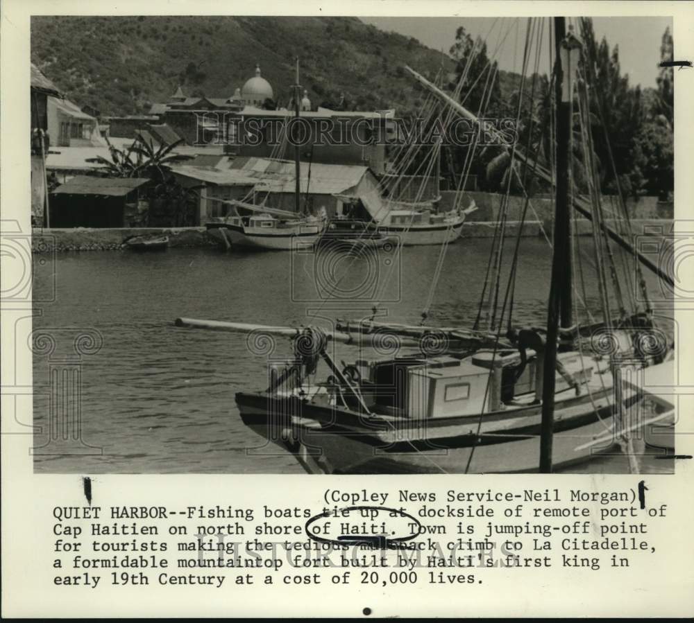 Fishing boats tie up at Port of Cap Haitien, north shore of Haiti.-Historic Images