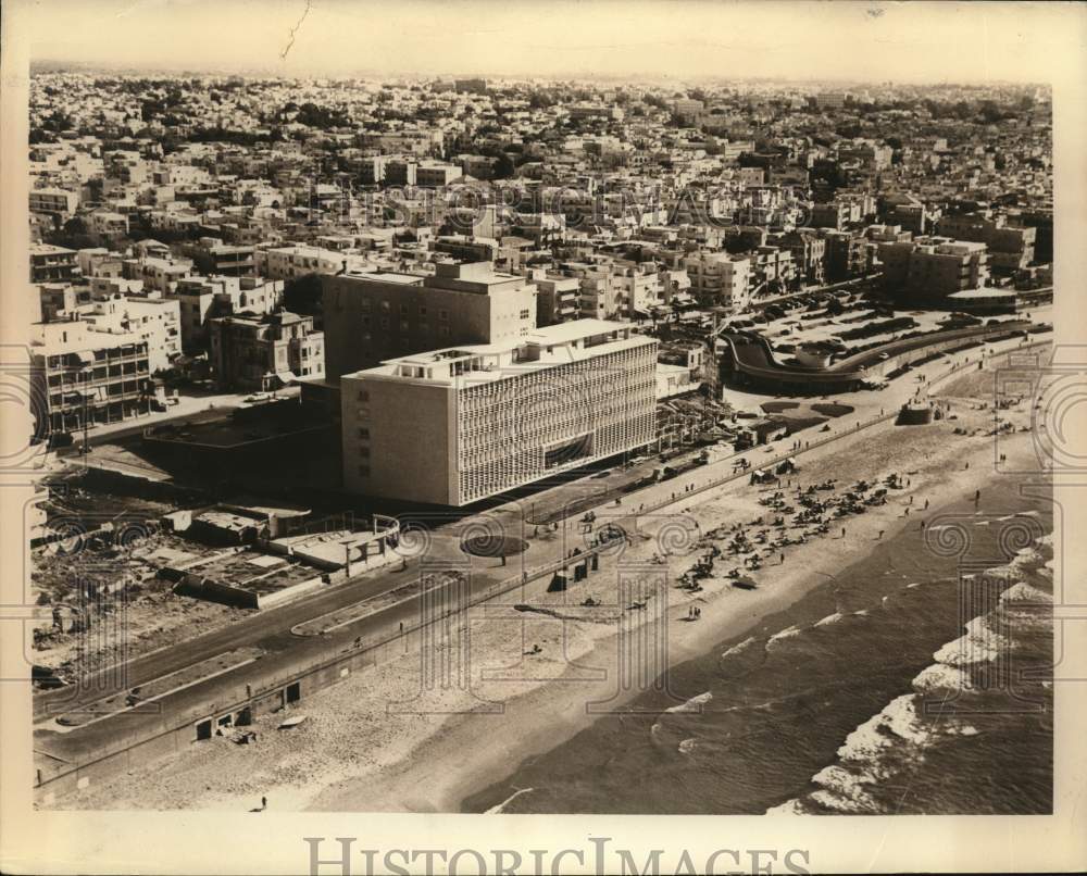 1979 Aerial view of the shoreline of Tel Aviv, Israel-Historic Images