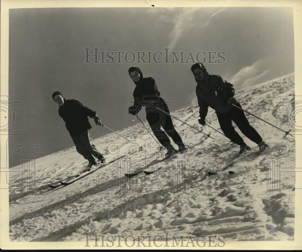 Skiing on slopes of Alaska&#39;s Arctic Valley near Anchorage-Historic Images