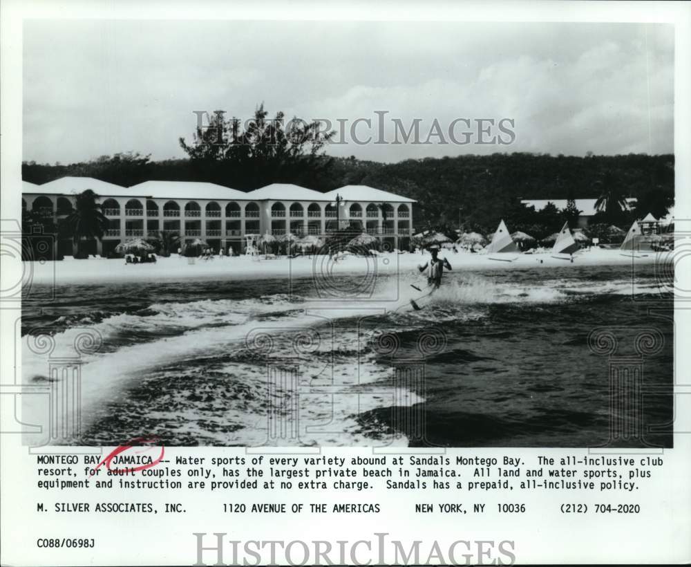 Water skier at Sandals Montego Bay Resort, Jamaica-Historic Images