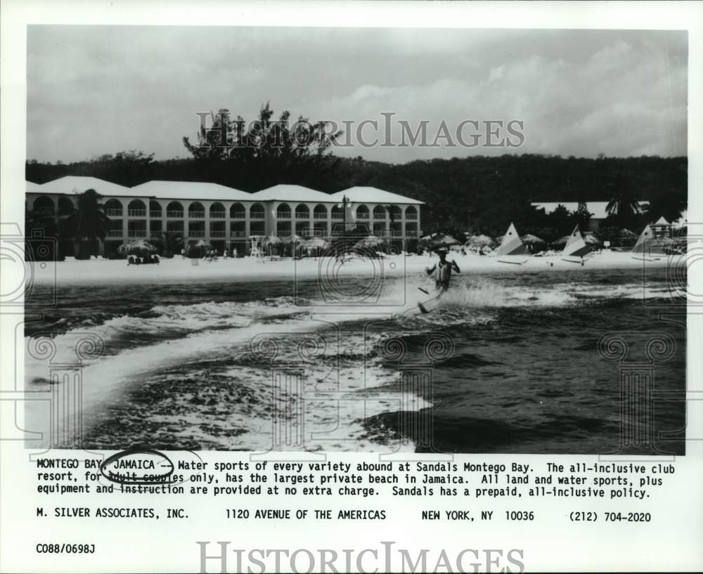 Water skier at Sandals Montego Bay Resort, Jamaica-Historic Images