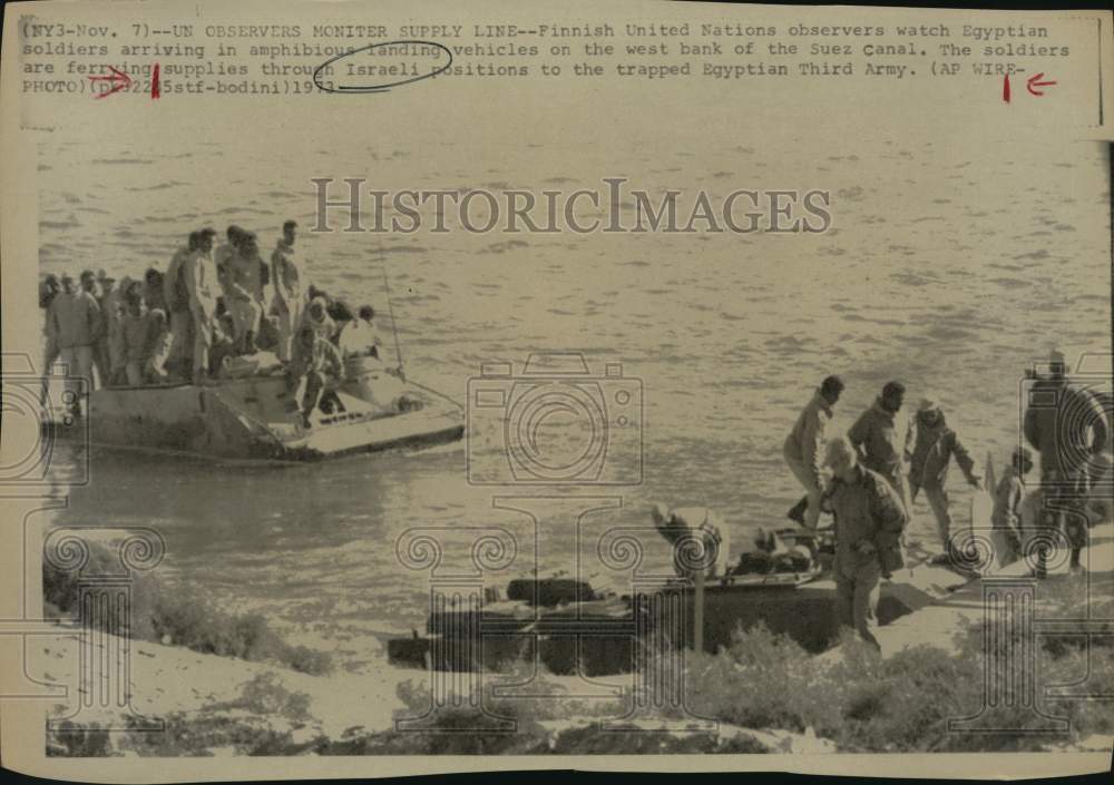 1973 Egyptian Soldiers arriving on west side of Panama Canal, Panama-Historic Images