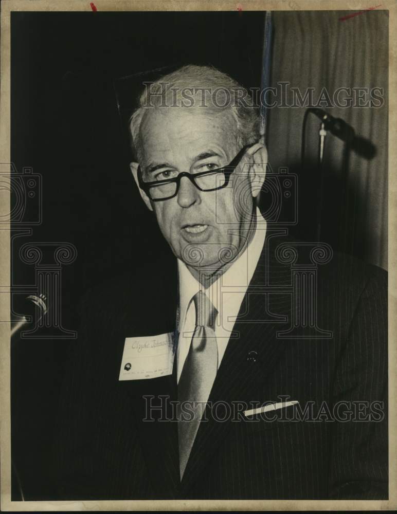 1979 Clyde Johnson speaks at event.-Historic Images