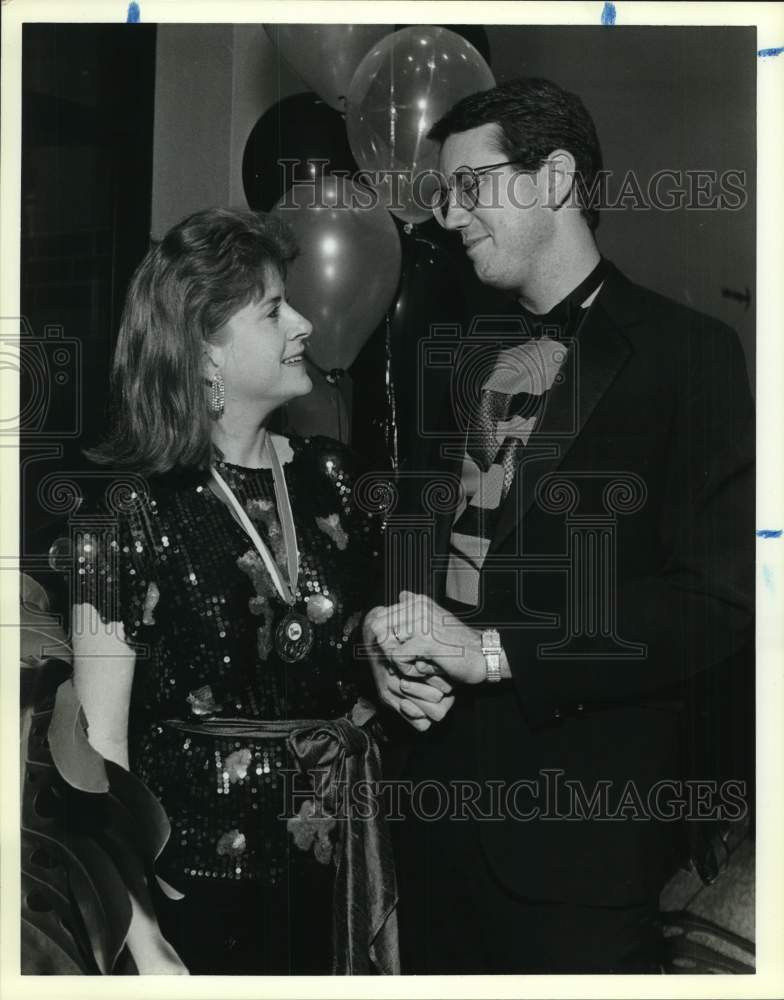 1990 W. James Jonas III, wife Charlotte at Heart Association benefit-Historic Images