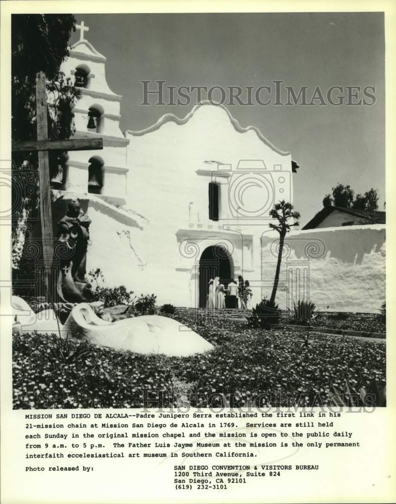 Wedding at Mission San Diego de Alcala museum in Southern California-Historic Images