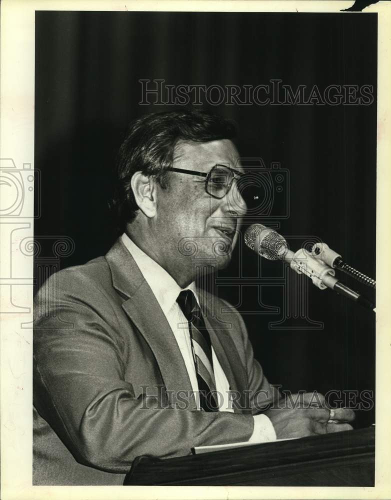 1983 James Vasquez speaks at Trinity University's Laurie Auditorium-Historic Images