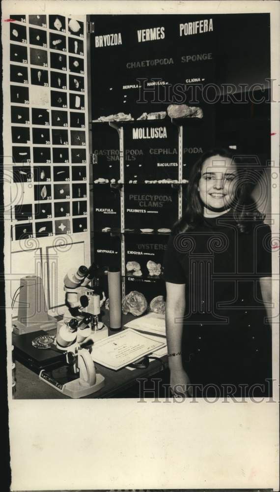 1972 International Science Fair third place winner Debbie West, TX.-Historic Images