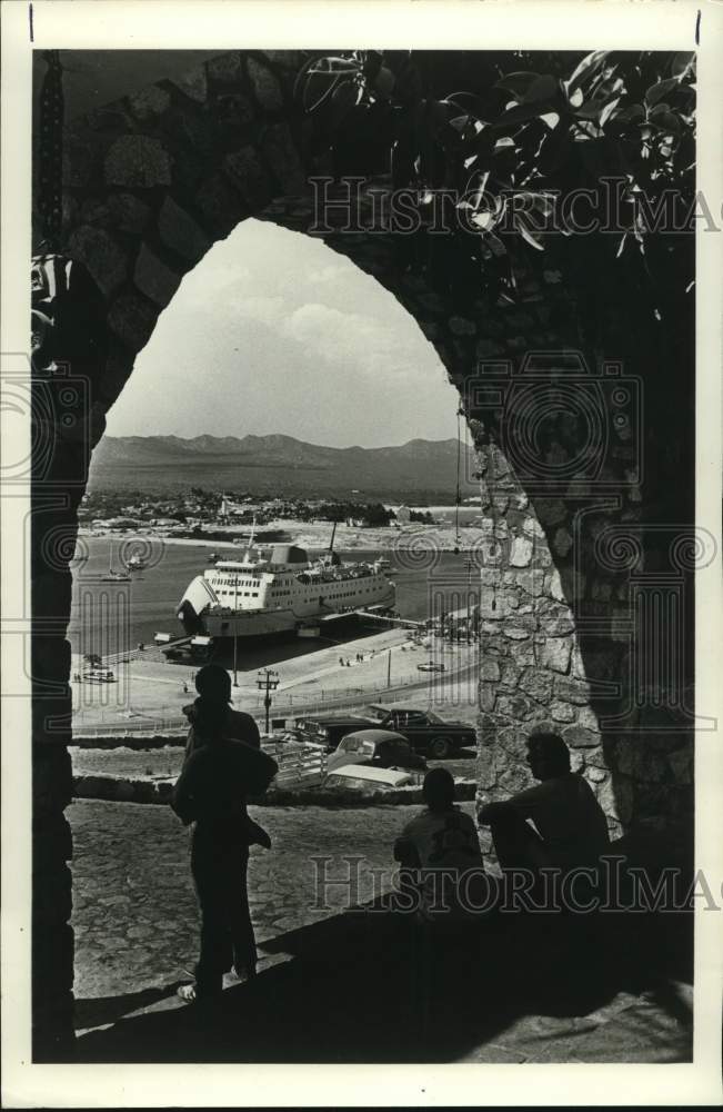  Cruise boat viewed while docked at Baja, California.-Historic Images