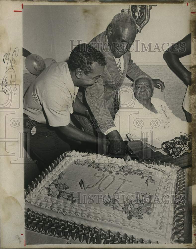 1974 Ida Jackson celebrates her 106th birthday in San Antonio-Historic Images