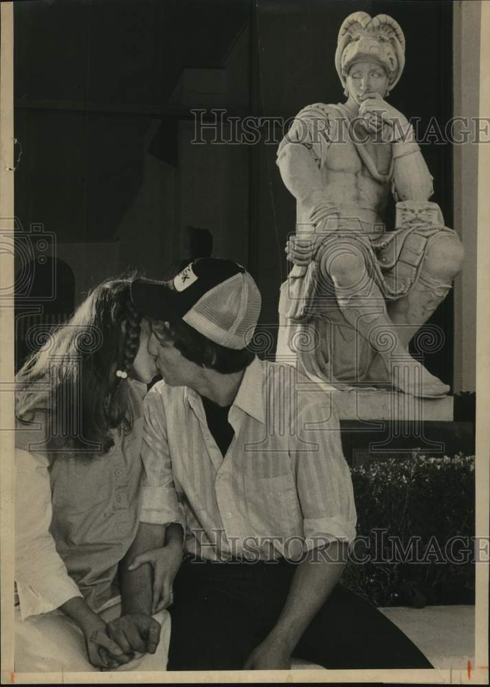 1980 Curry &amp; Brent Frenchak, Central Park Mall&#39;s Michelangelo statue-Historic Images