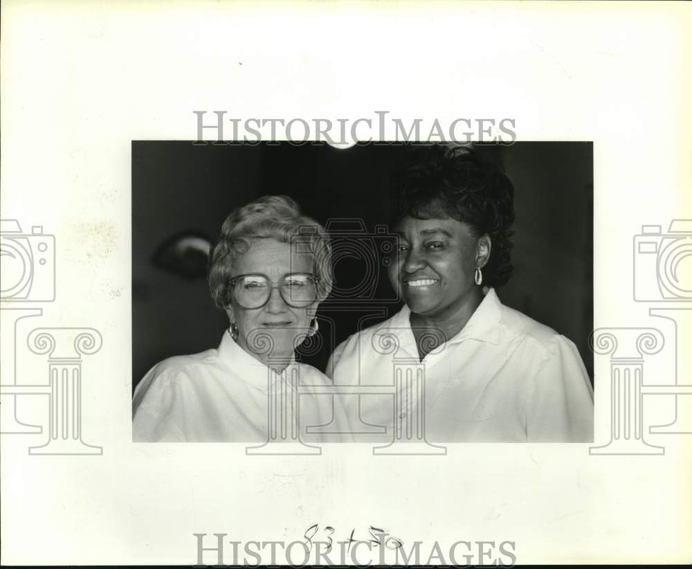 1989 Ruth Joy and Maxine &quot;Max&quot; Pitts, newborn Nanny nurses.-Historic Images