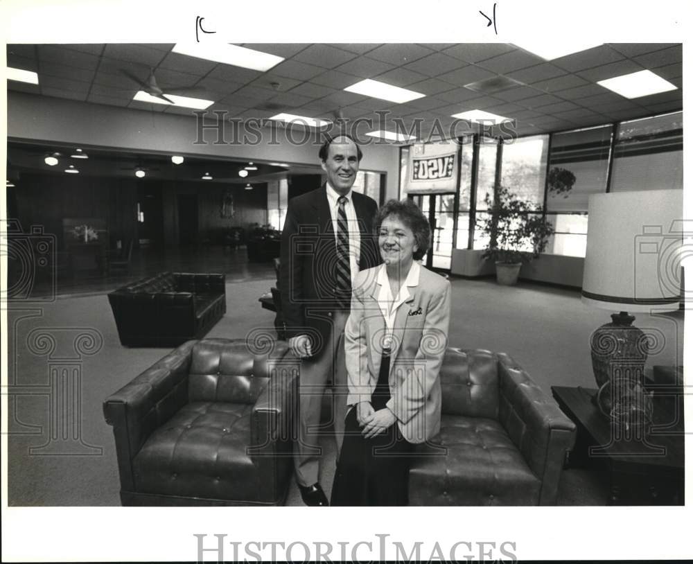 1989 Ben White and Caryl Hill pose at USO San Antonio headquarters.-Historic Images