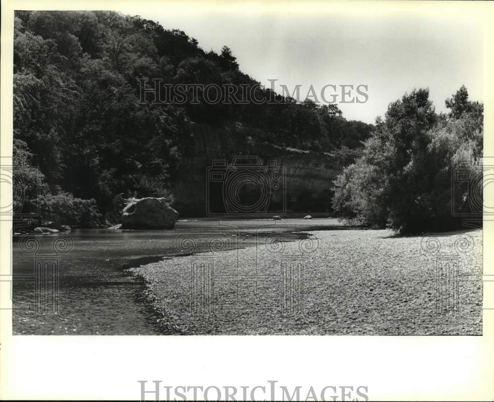 1989 Limestone bluff at Guadalupe River State Park-Historic Images