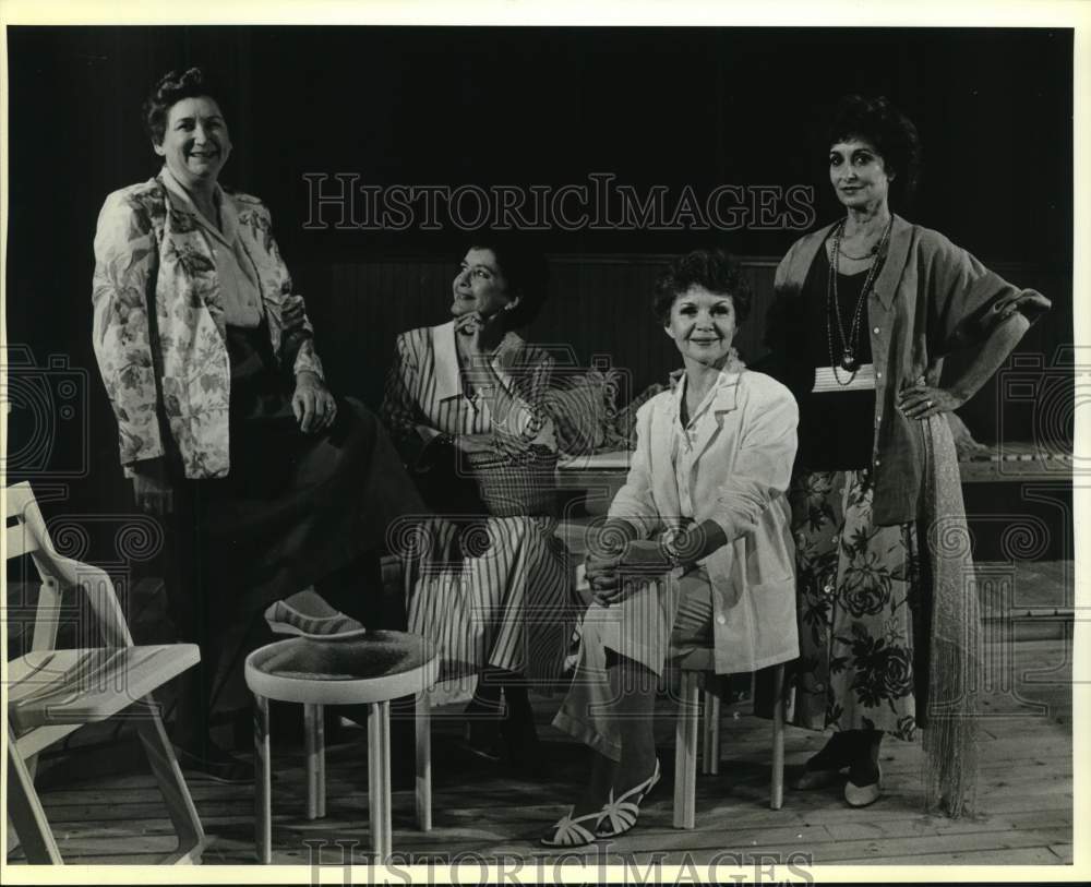 1986 Maggie Hardy with fashions supporting cast members-Historic Images