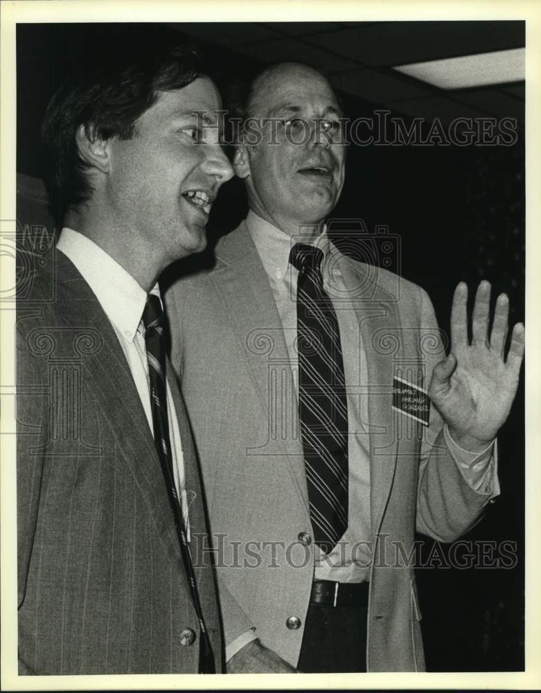 1984 Doug Harlan and Jerry Gonzalez shown with happy faces.-Historic Images