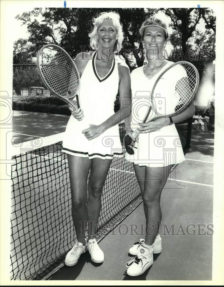 1990 Bonnie Harkrader and Debbie Kane participate in HOPE tournament-Historic Images