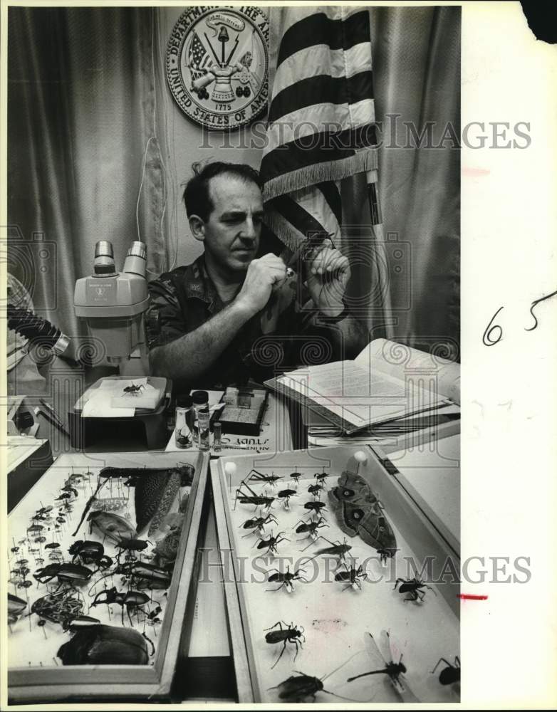 1986 United States Army Entomologist studies bugs at Ft. Sam Houston-Historic Images