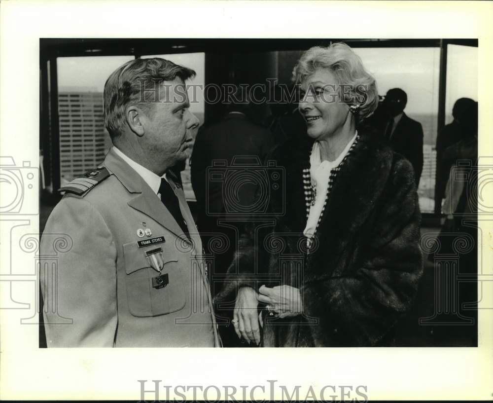 1987 Commander Frank Steves with Suzanne Harris at event, Texas-Historic Images