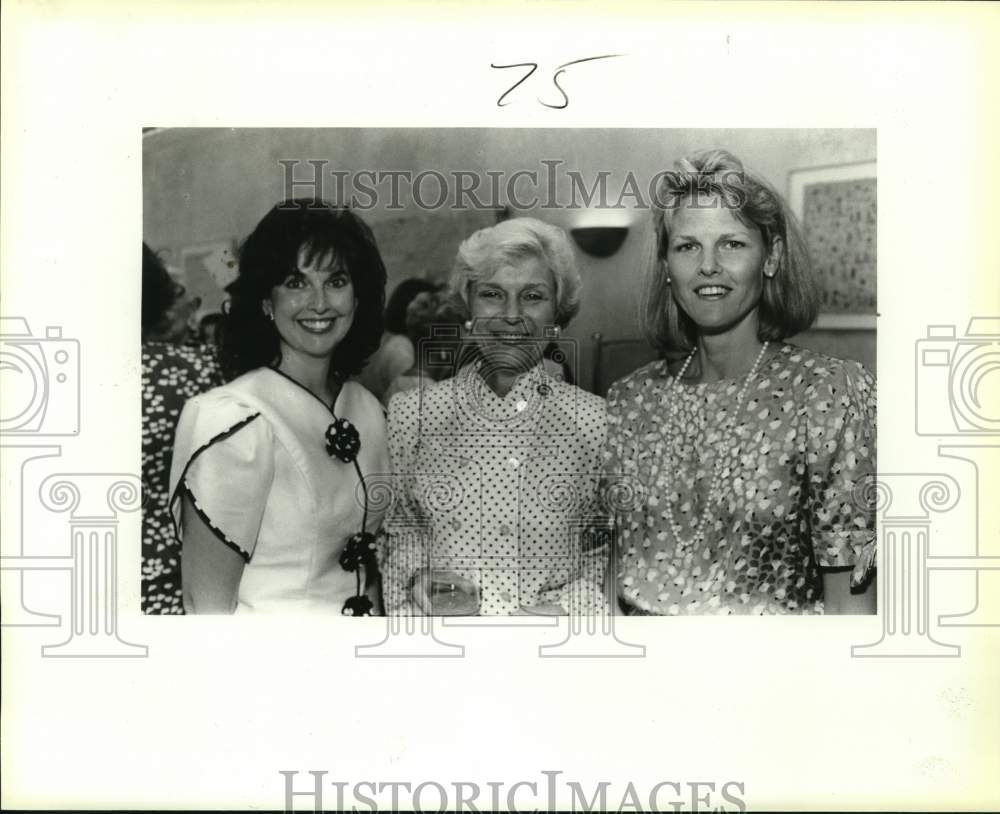 1980 Jane Cole, Suzanne Harris and Susan Negley at a tea, Texas-Historic Images