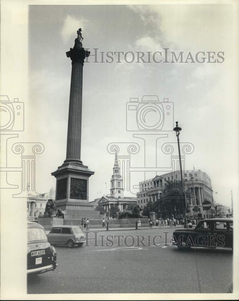 London&#39;s Trafalgar Square&#39;s Nelson Monument.-Historic Images