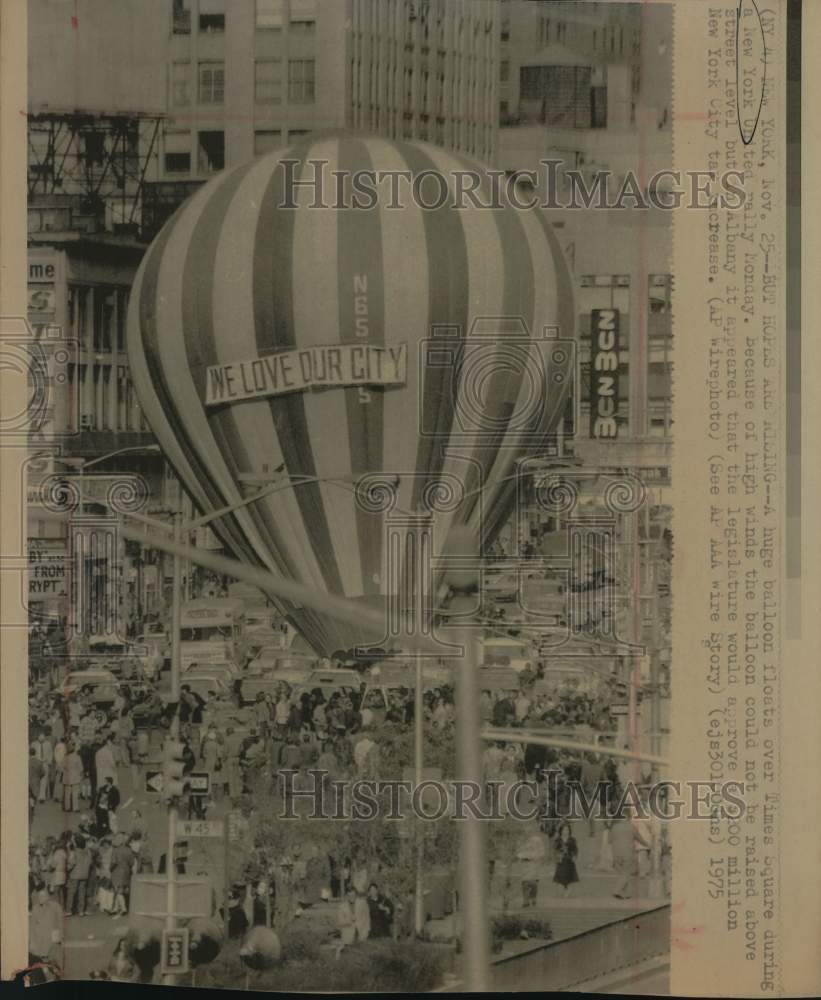 1975 Balloon floats over Times Square during New York United rally-Historic Images