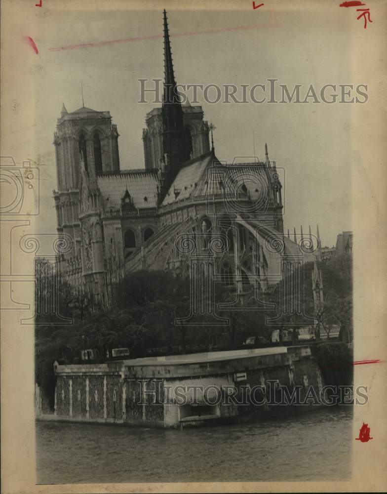 1975 Notre Dame Cathedral in Paris.-Historic Images