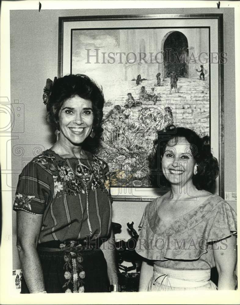 Eunice Hundley and Blaire Carnahan attend art exhibit reception.-Historic Images