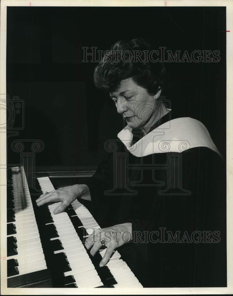 Dr. Bess Hieronymus, professor of music at SAC, plays piano-Historic Images