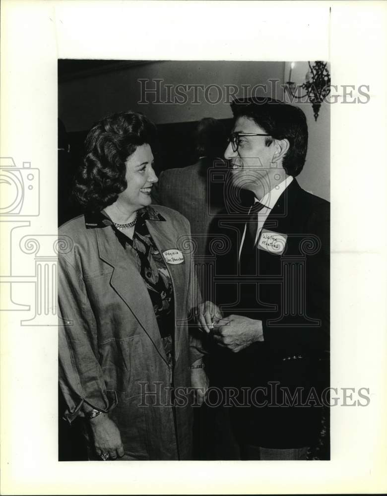 1987 Virginia Van Steenberg and Walter Martinez attend luncheon.-Historic Images