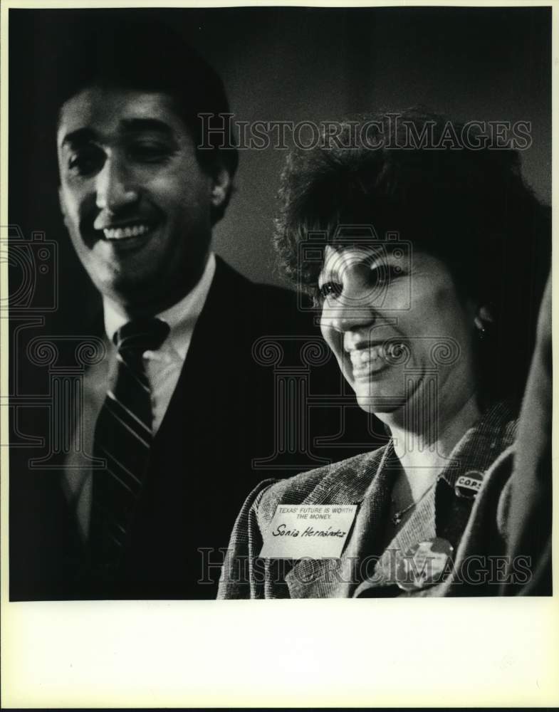 1987 Mayor Cisneros and Sonia Hernandez at Education Rally, Texas-Historic Images
