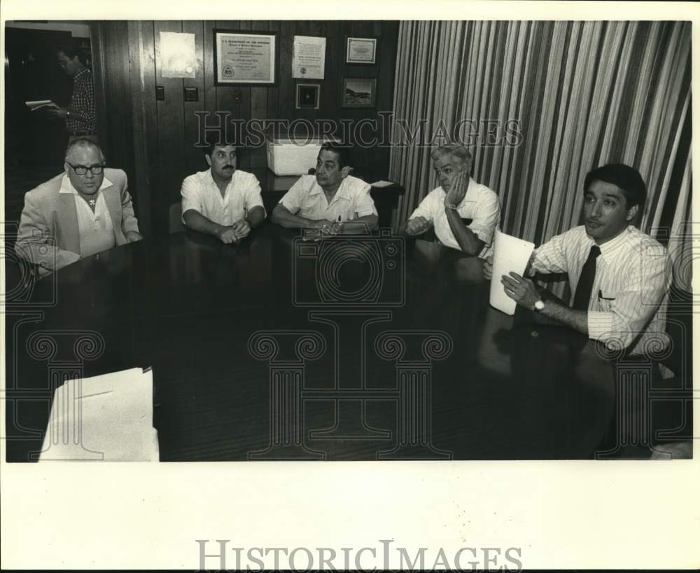 1983 Henry Cisneros and attendees at negations meeting, Texas-Historic Images