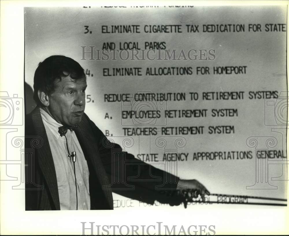 1986 Lieutenant Governor Bill Hobby Discusses Budget Plans-Historic Images