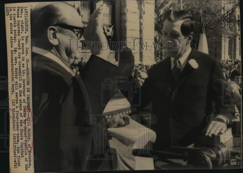 1975 Bill Hobby is sworn in as Lt. Governor of Texas in Austin-Historic Images